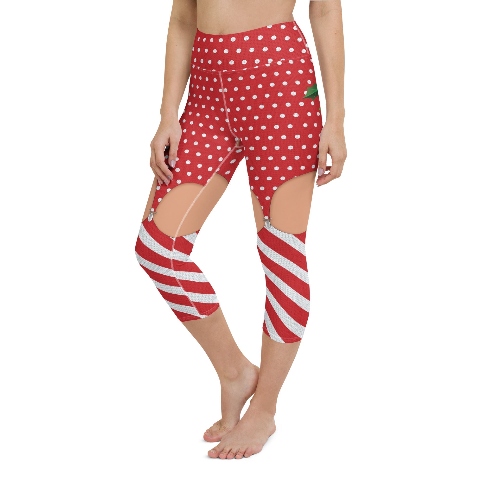 Christmas Suspenders Yoga Capris