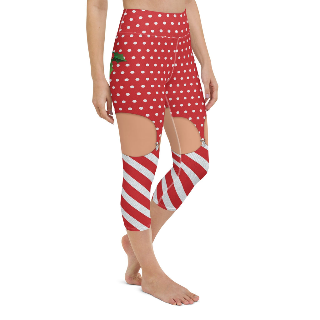 Christmas Suspenders Yoga Capris