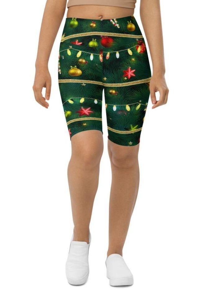 Christmas Tree Biker Shorts