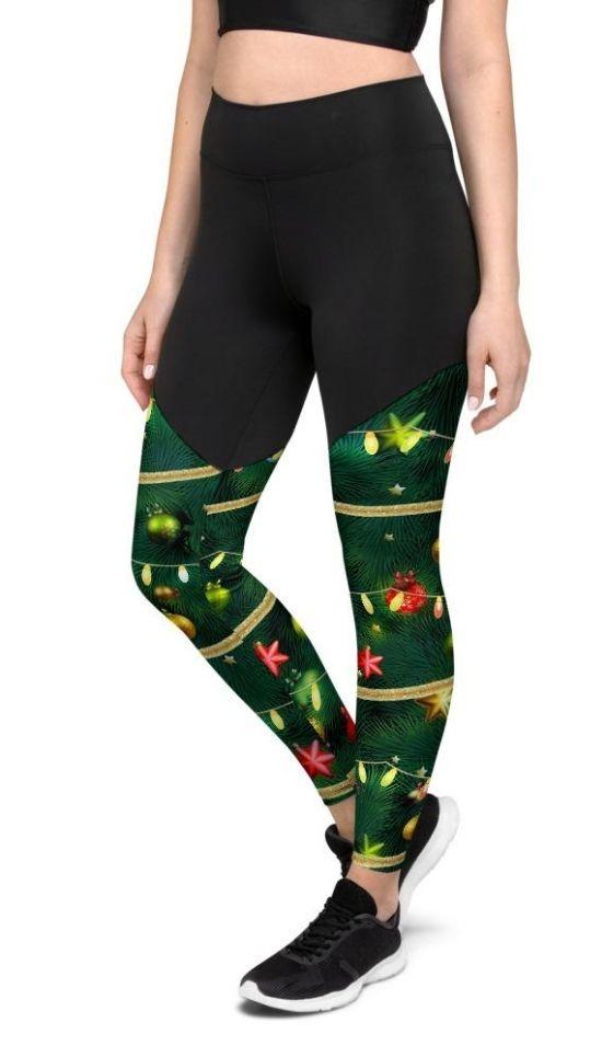 Christmas Graphic Print Skinny Leggings Casual Every Day - Temu