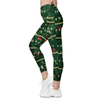 Christmas Tree Crossover Leggings With Pockets