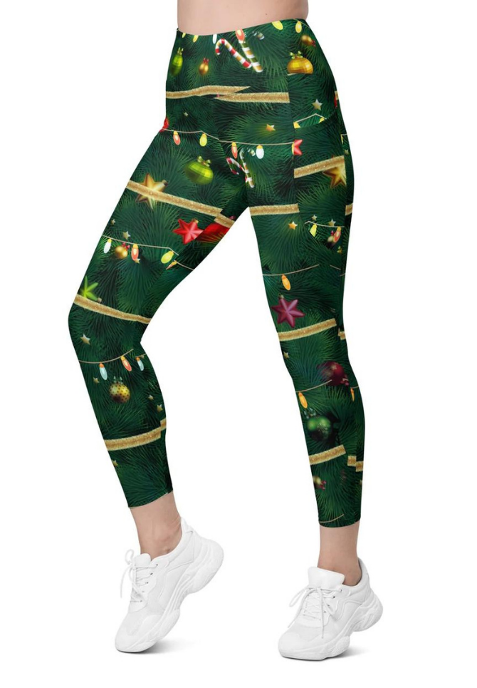 Christmas Tree Leggings With Pockets