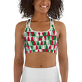 Christmas Tree Pattern Sports Bra