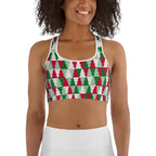 Christmas Tree Pattern Sports Bra