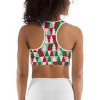 Christmas Tree Pattern Sports Bra