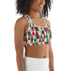 Christmas Tree Pattern Sports Bra