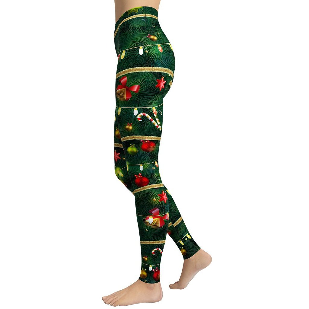 Christmas Tree Yoga Leggings - FiercePulse - Premium Workout Leggings - Yoga Pants