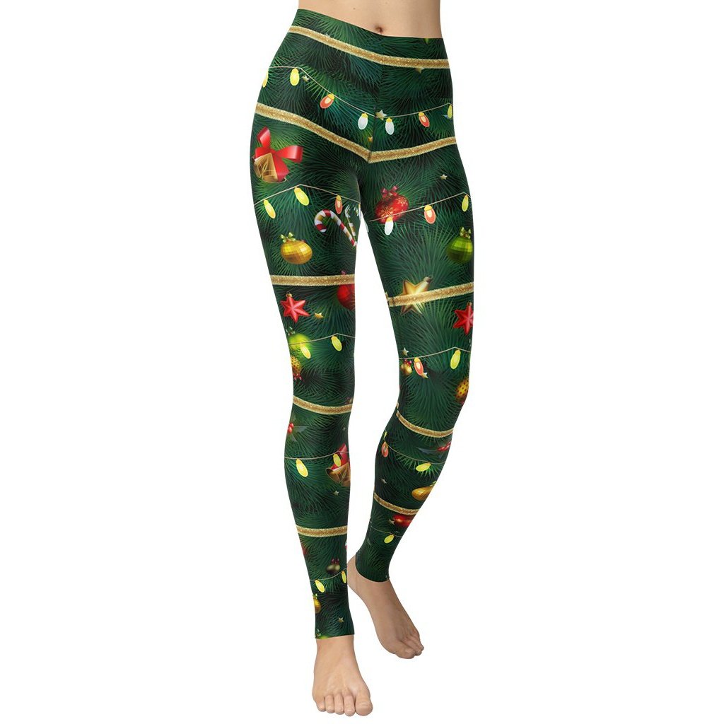 Christmas Tree Yoga Leggings - FiercePulse - Premium Workout Leggings - Yoga Pants