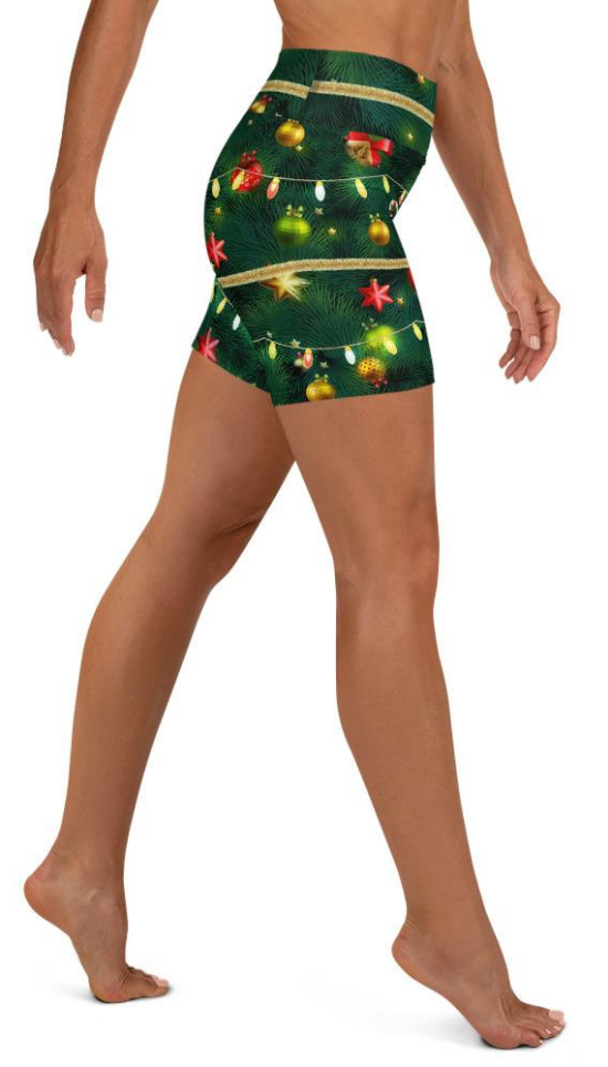 Christmas Tree Yoga Shorts