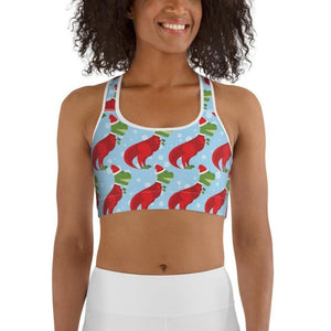 Christmassy Dinosaurs Sports Bra