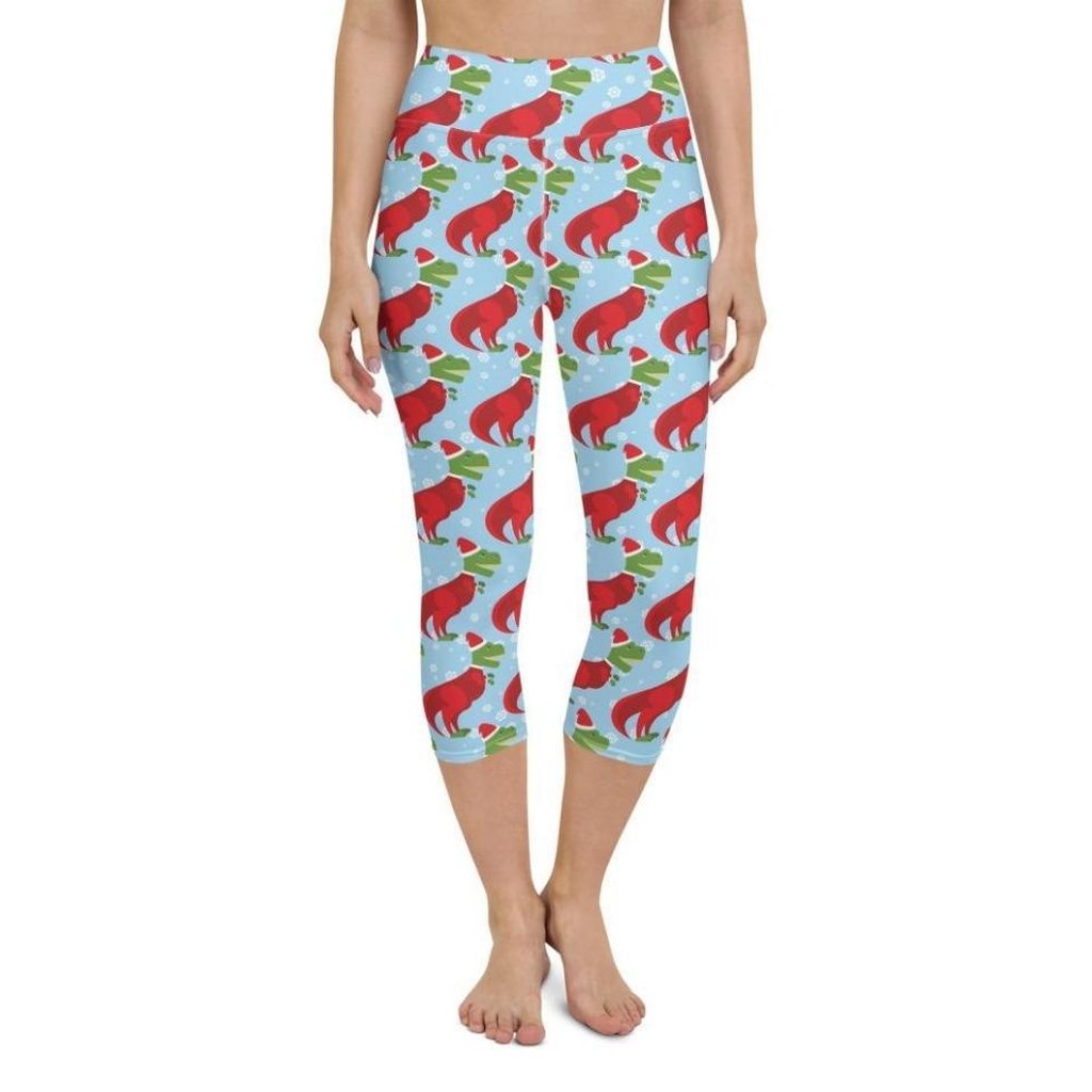 Christmassy Dinosaurs Yoga Capris