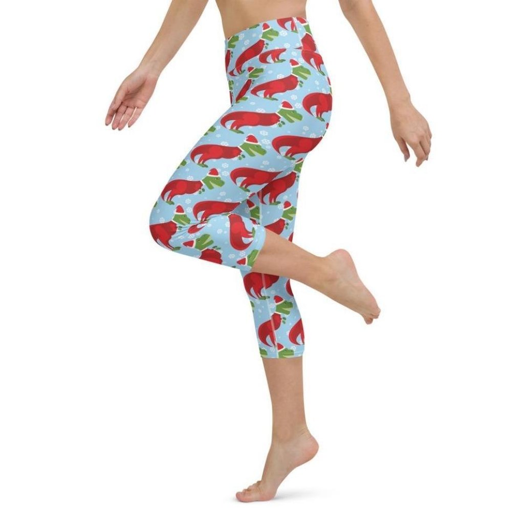 Christmassy Dinosaurs Yoga Capris