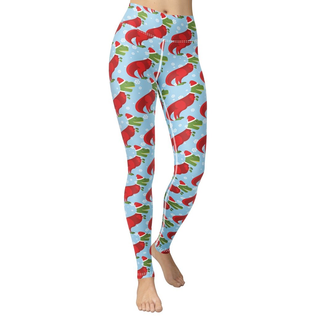 Christmassy Dinosaurs Yoga Leggings