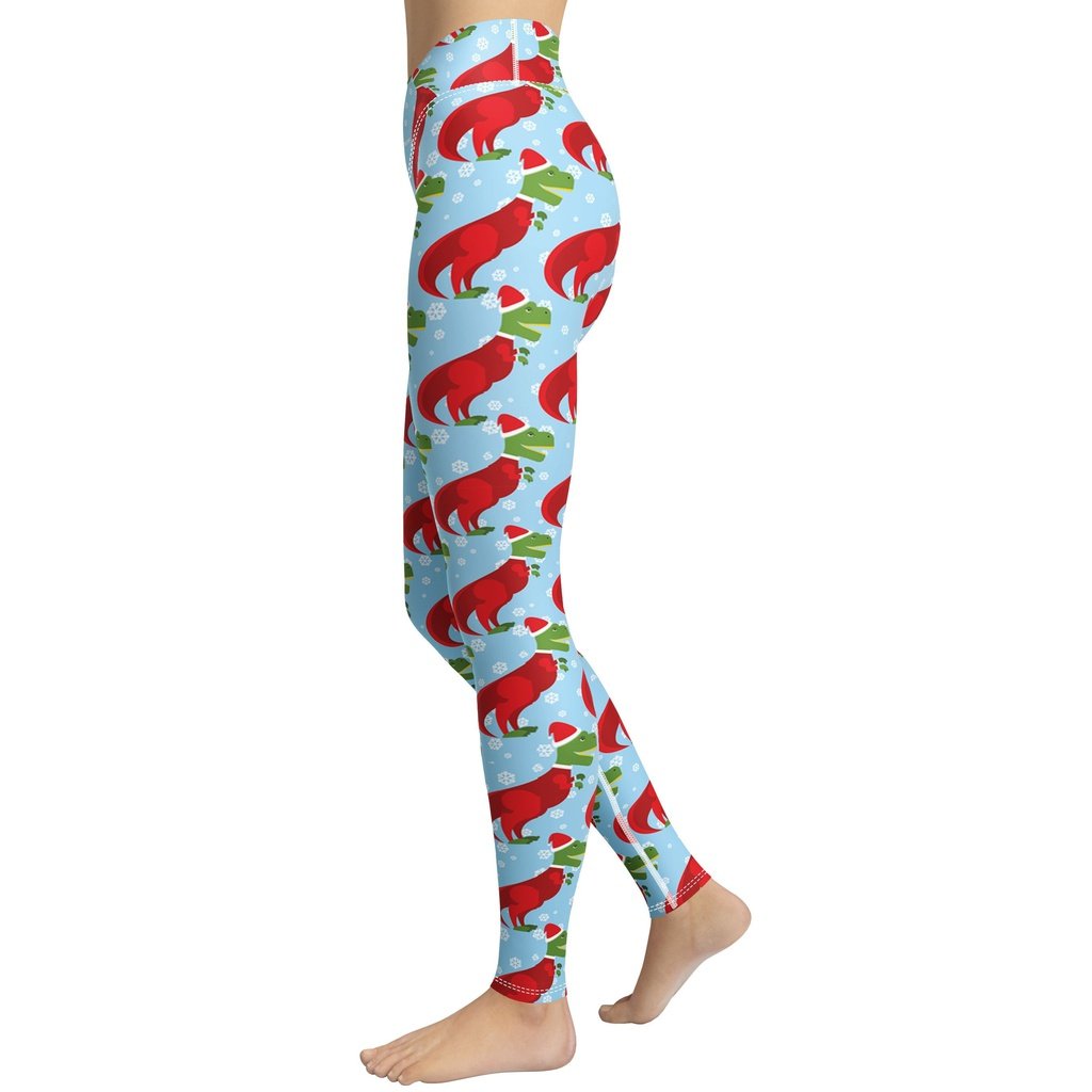 Christmassy Dinosaurs Yoga Leggings