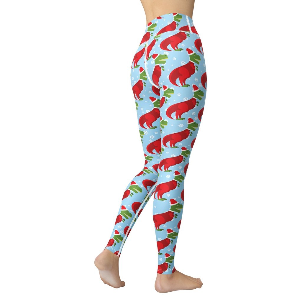 Christmassy Dinosaurs Yoga Leggings