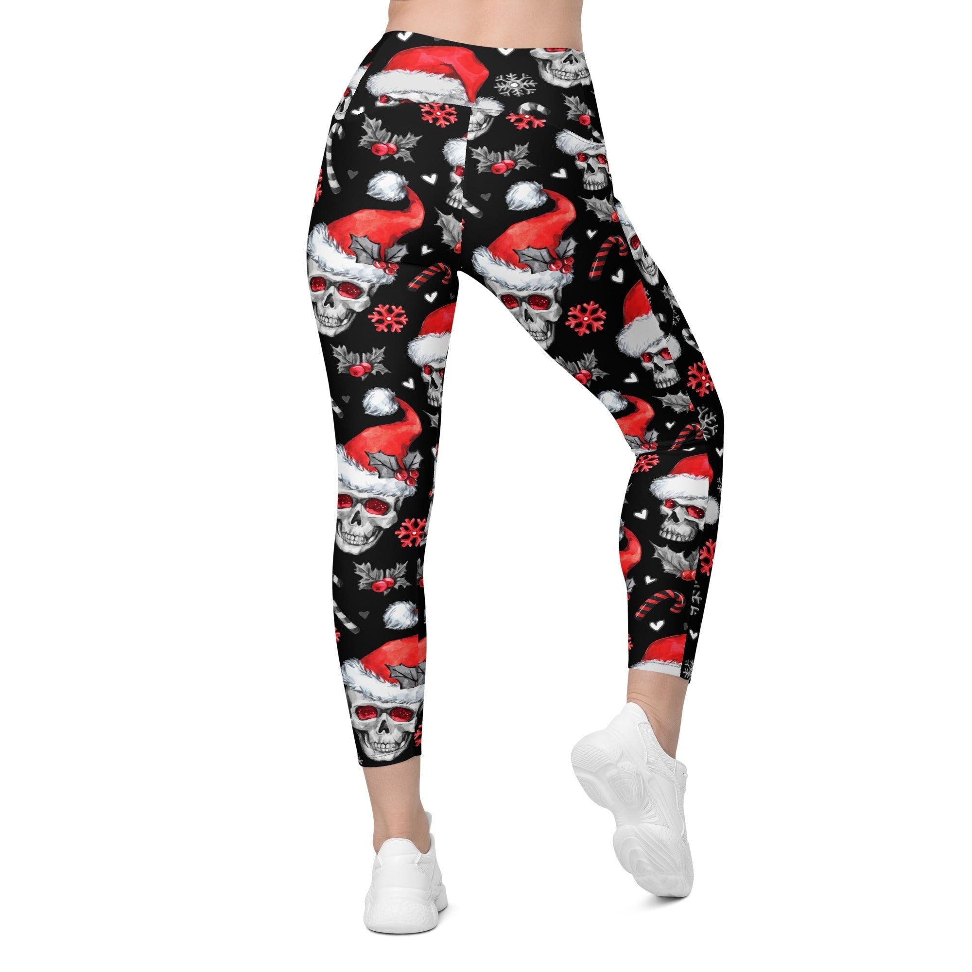 Christmassy Skulls Leggings With Pockets