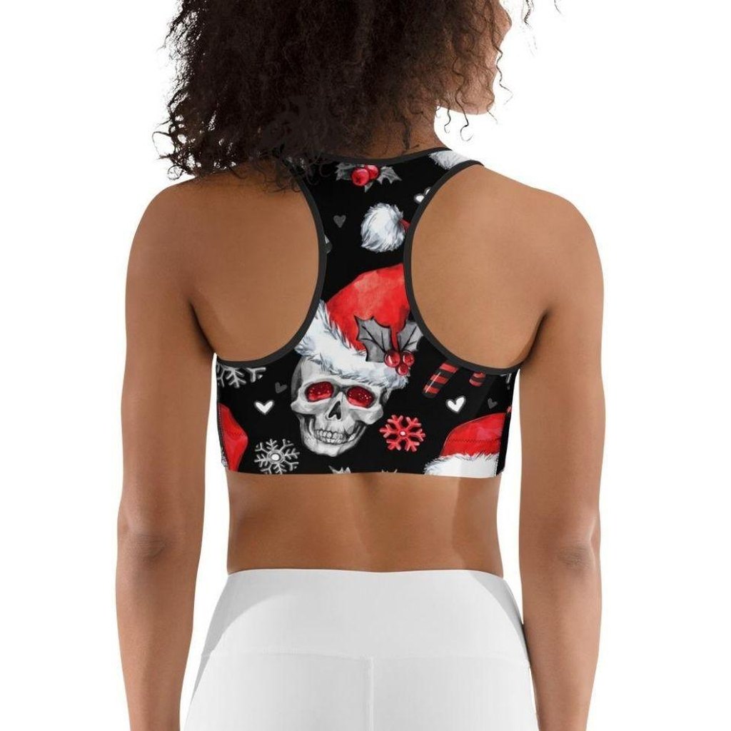Christmassy Skulls Sports Bra