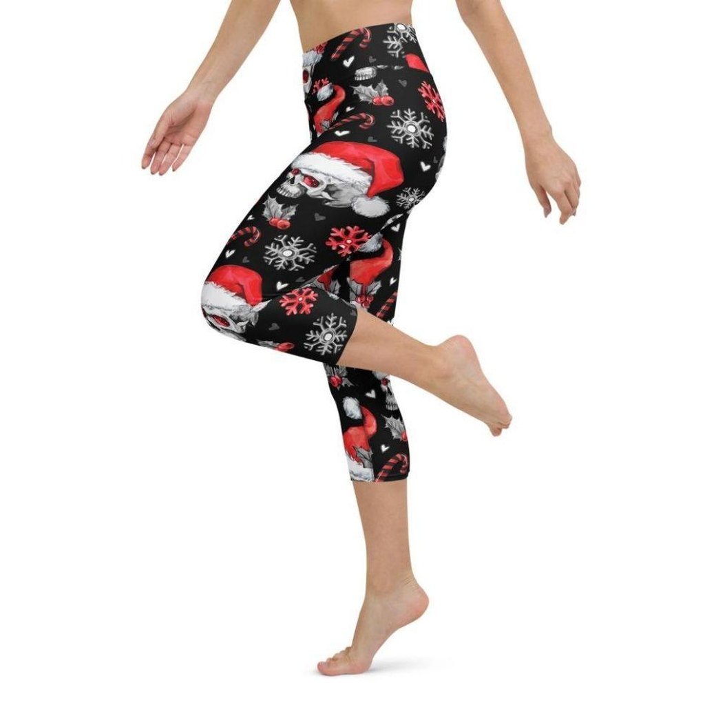 Christmassy Skulls Yoga Capris