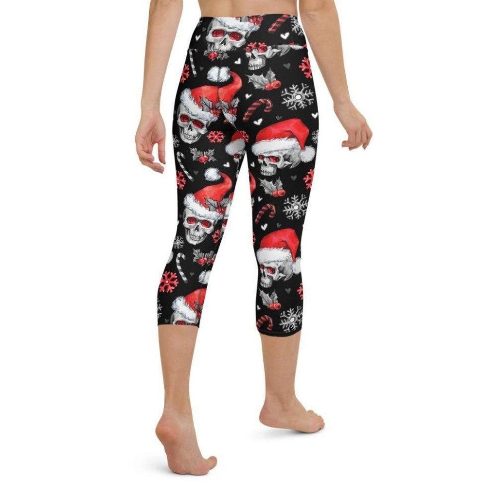Christmassy Skulls Yoga Capris