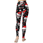 Christmassy Skulls Yoga Leggings - FiercePulse - Premium Workout Leggings - Yoga Pants