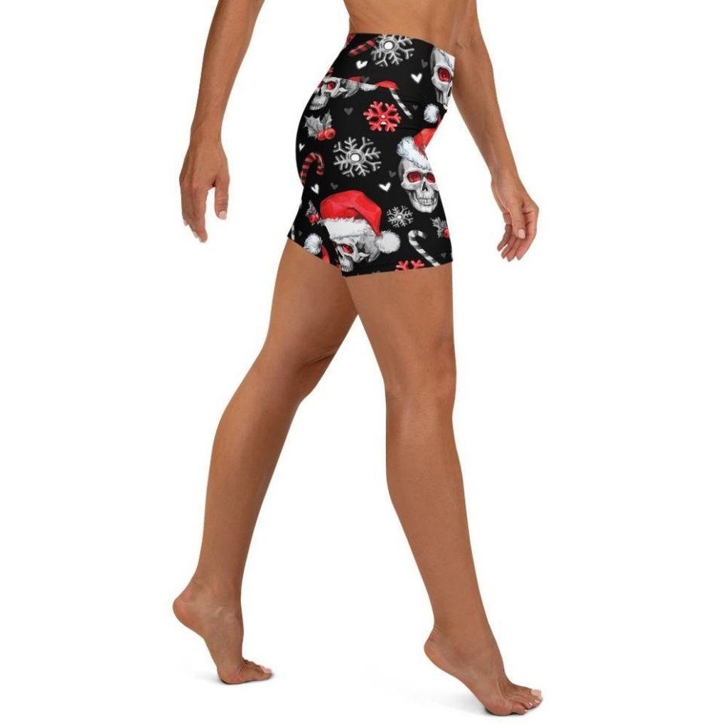 Christmassy Skulls Yoga Shorts