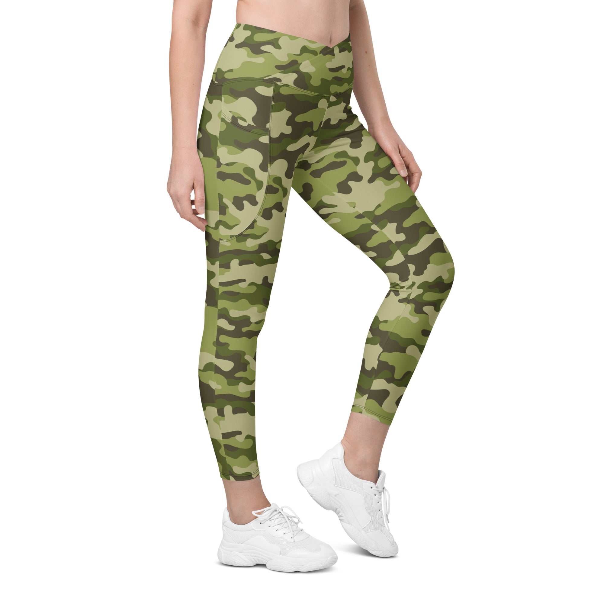 Classic Camo Crossover Leggings With Pockets