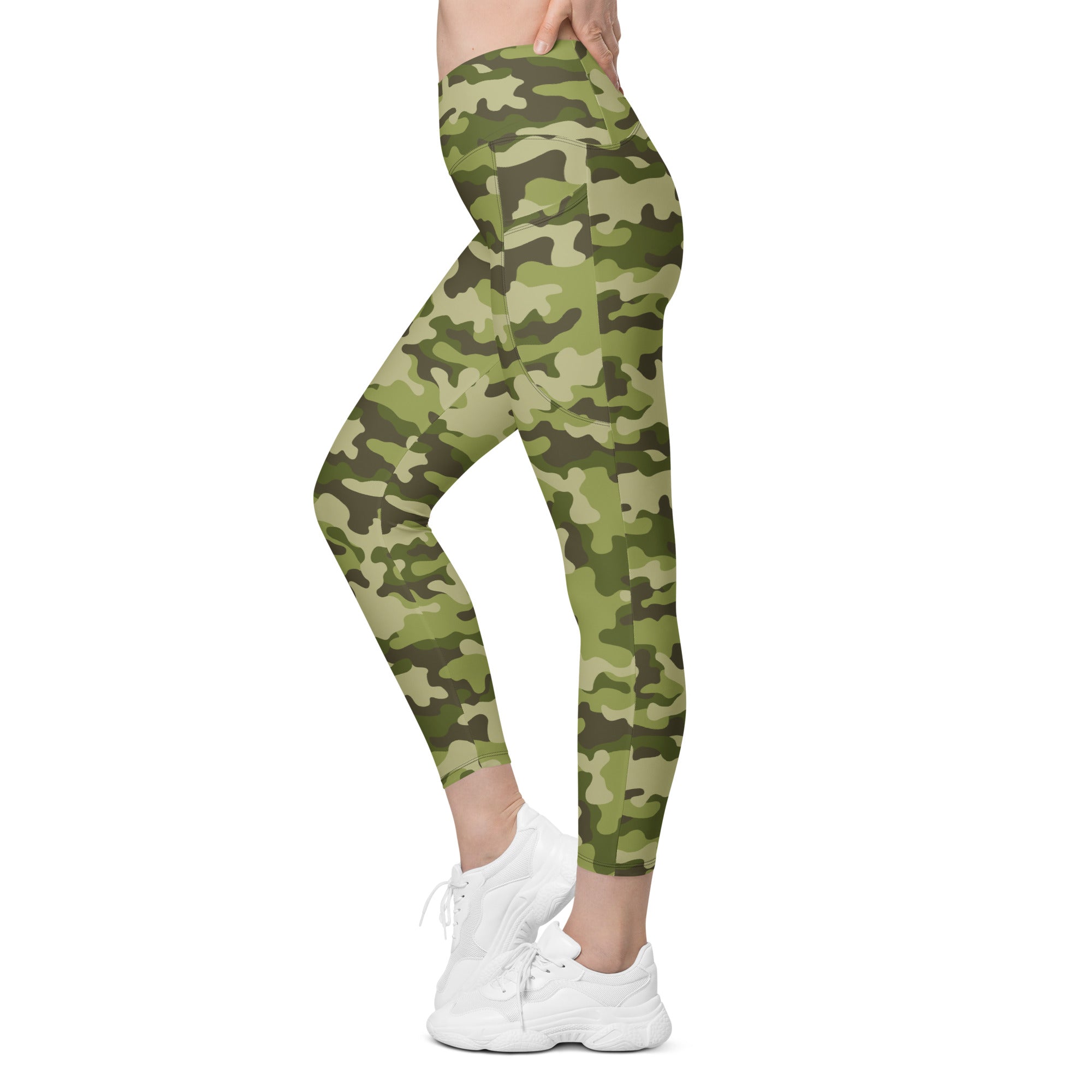Classic Camo Crossover Leggings With Pockets