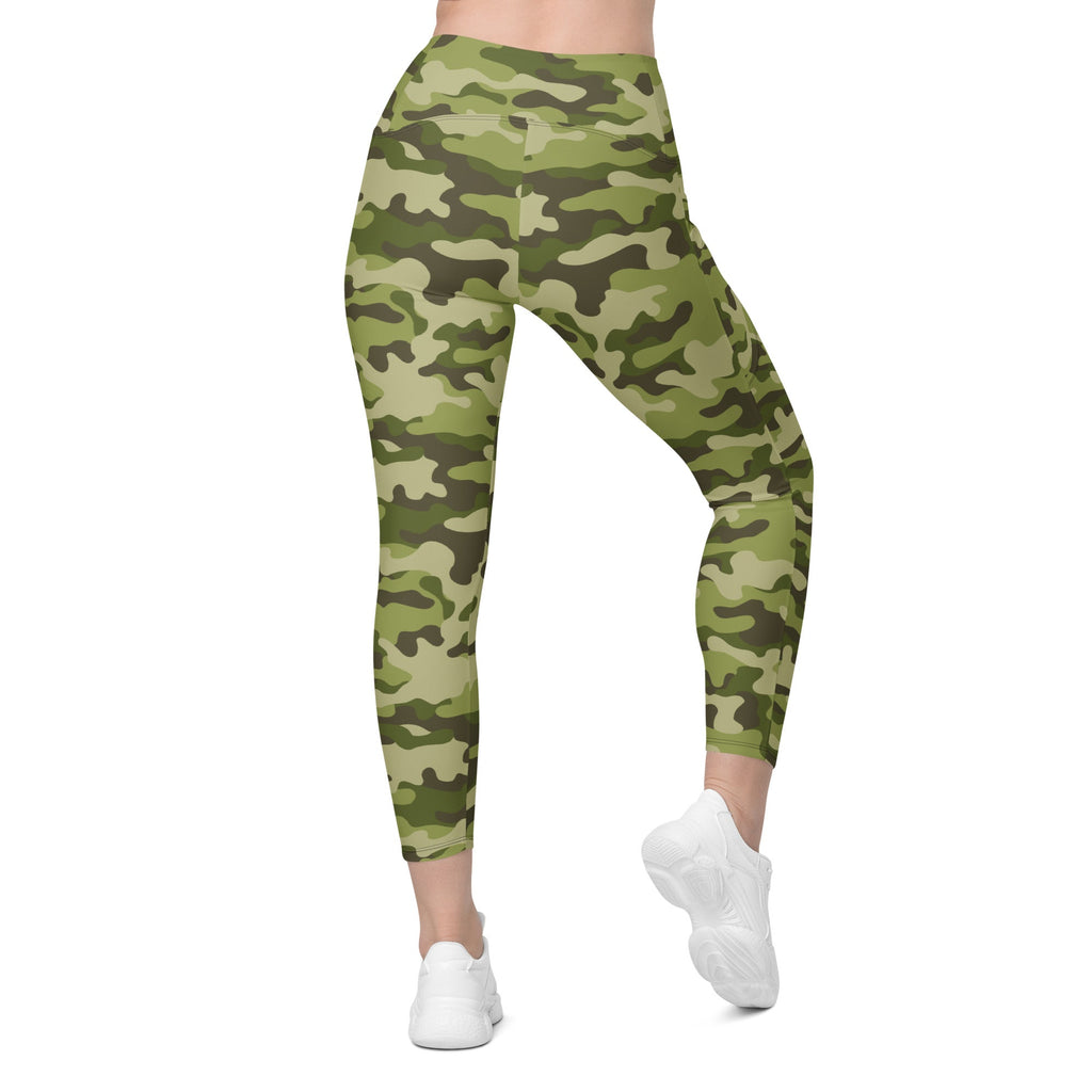 Classic Camo Crossover Leggings With Pockets