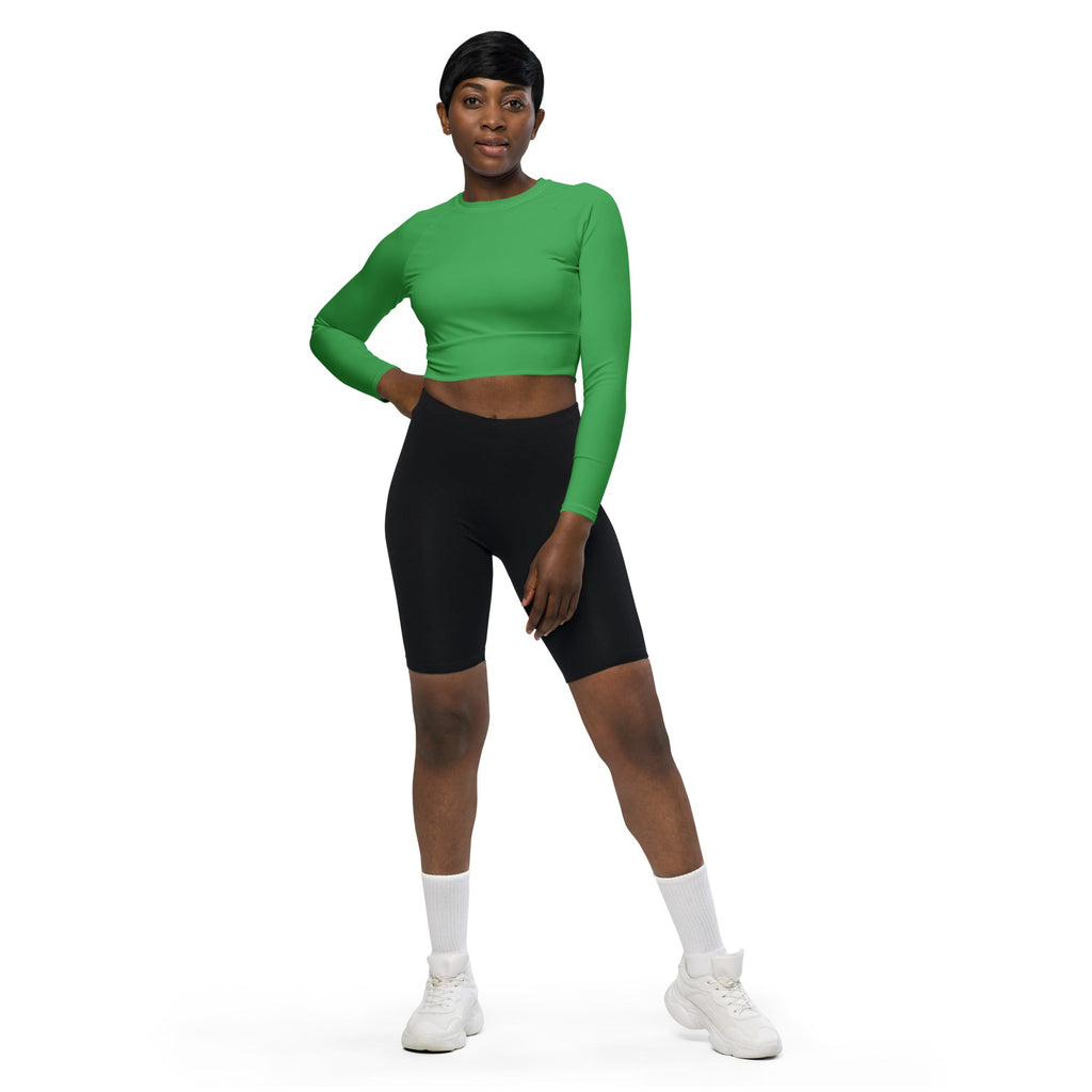 Clover Green Recycled Long-sleeve Crop Top