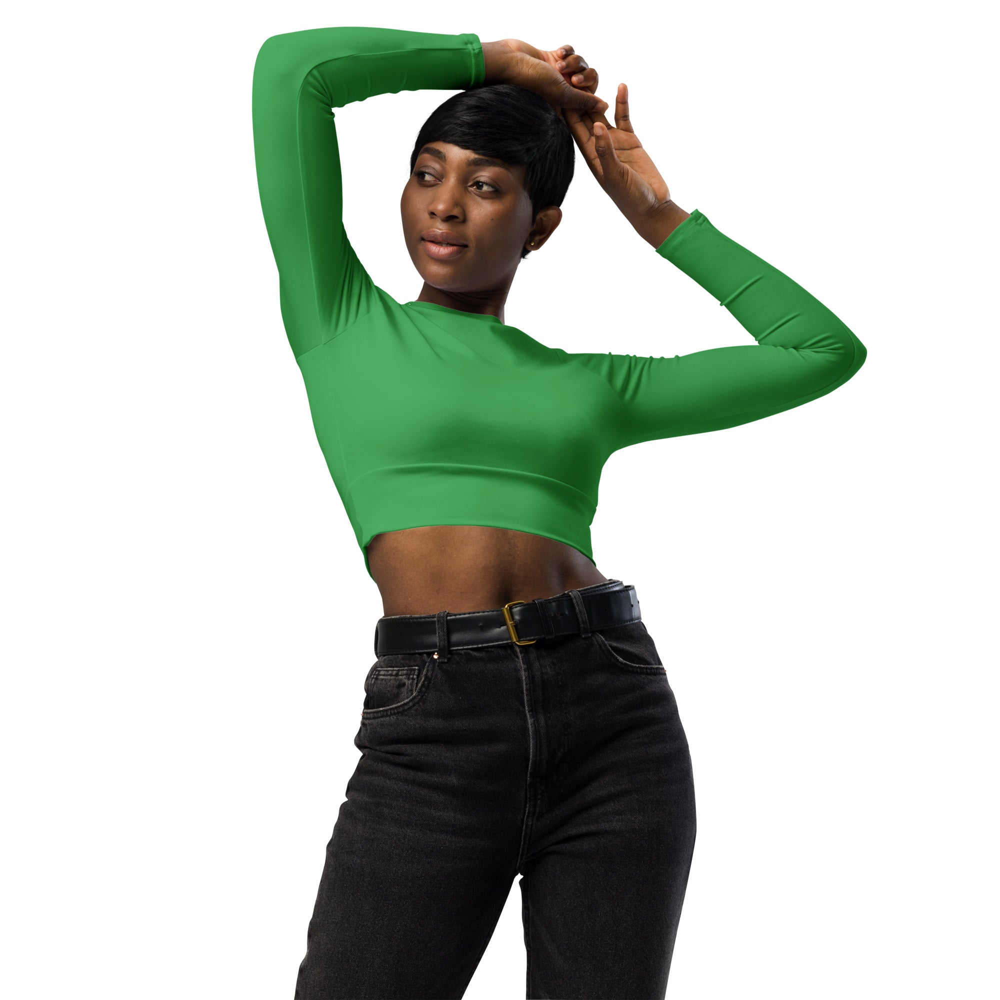 Clover Green Recycled Long-sleeve Crop Top