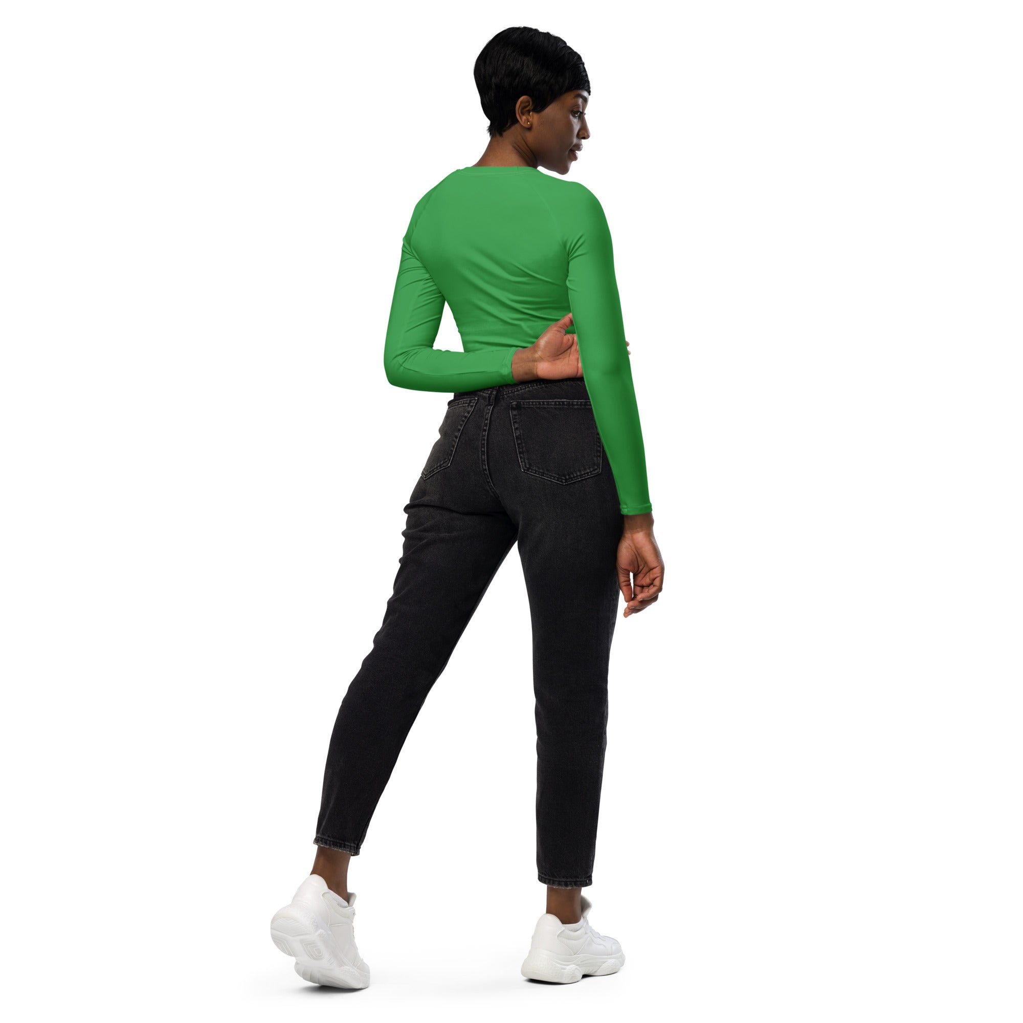 Clover Green Recycled Long-sleeve Crop Top