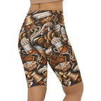 Coffee Shop Print Biker Shorts