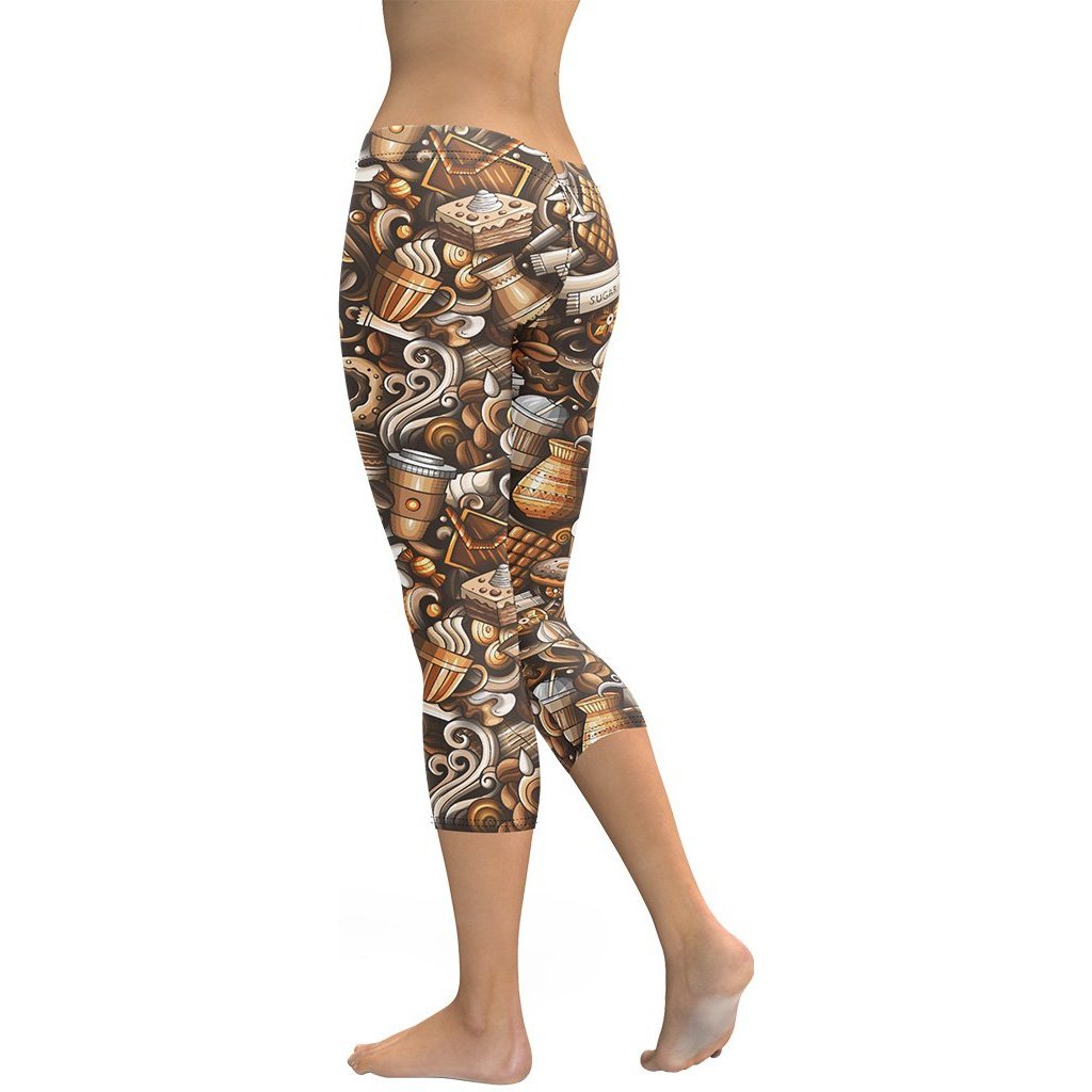 Coffee Shop Print Capris