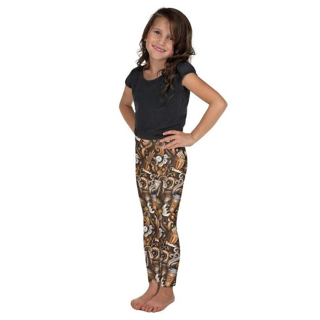 Coffee Shop Print Kid's Leggings