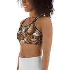 Coffee Shop Print Sports Bra