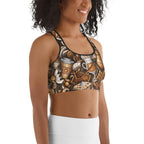 Coffee Shop Print Sports Bra