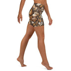 Coffee Shop Print Yoga Shorts