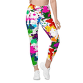 Color Splash Crossover Leggings With Pockets