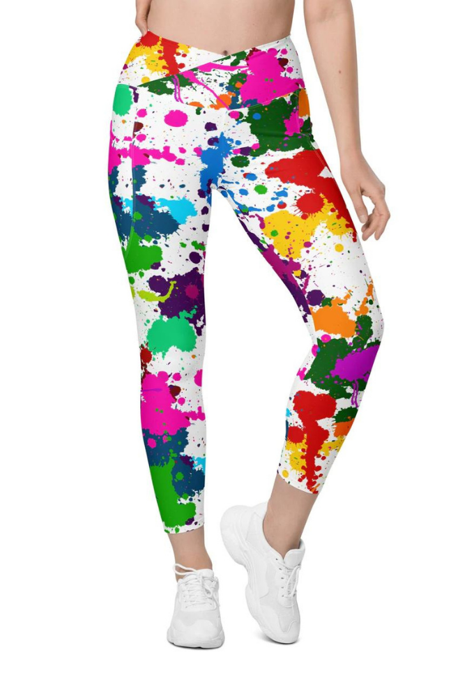 Queenish Mentality” Crossover leggings with pockets - TJM Collection