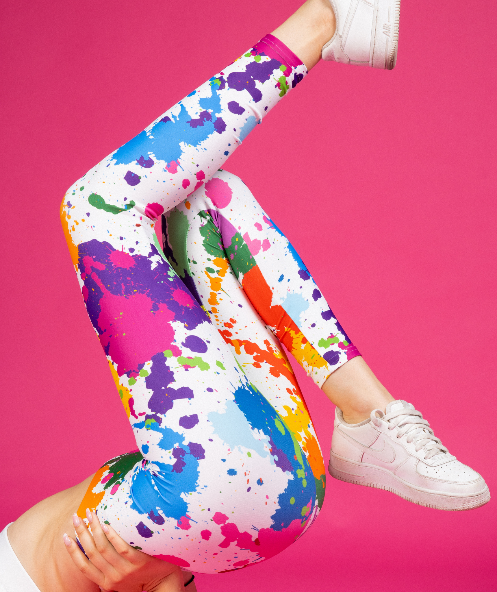 Cool Tone Paint Splatter Distressed Leggings – Redeemed Made New