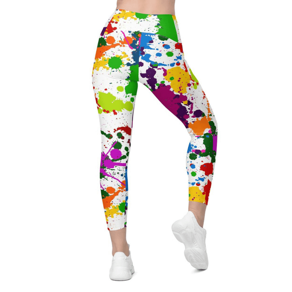 Color Splash Leggings With Pockets