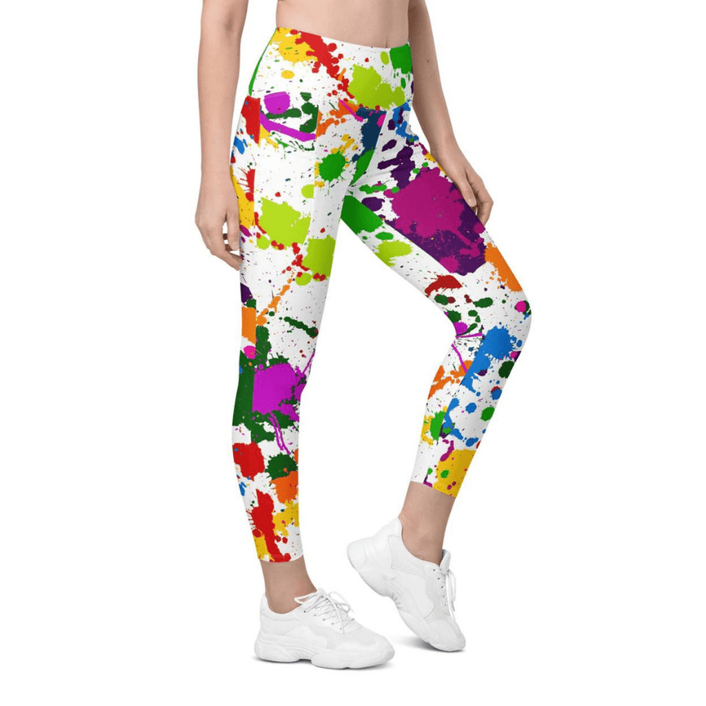 Color Splash Leggings With Pockets