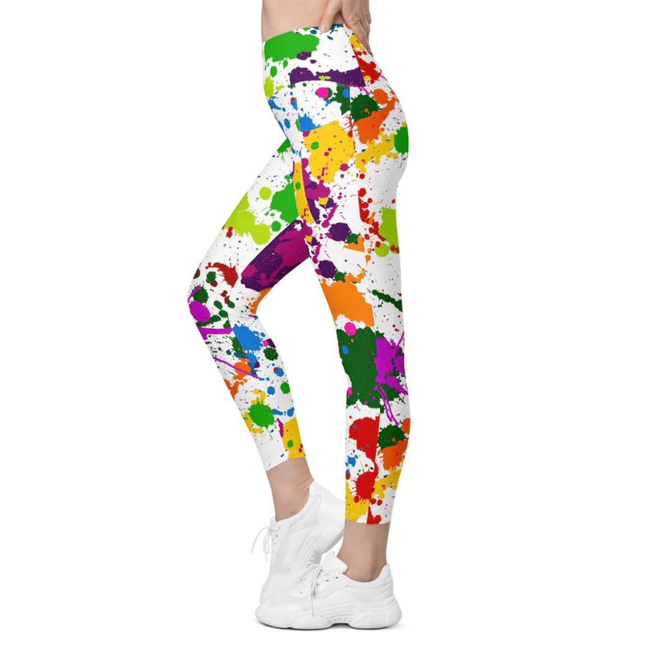 Color Splash Leggings With Pockets
