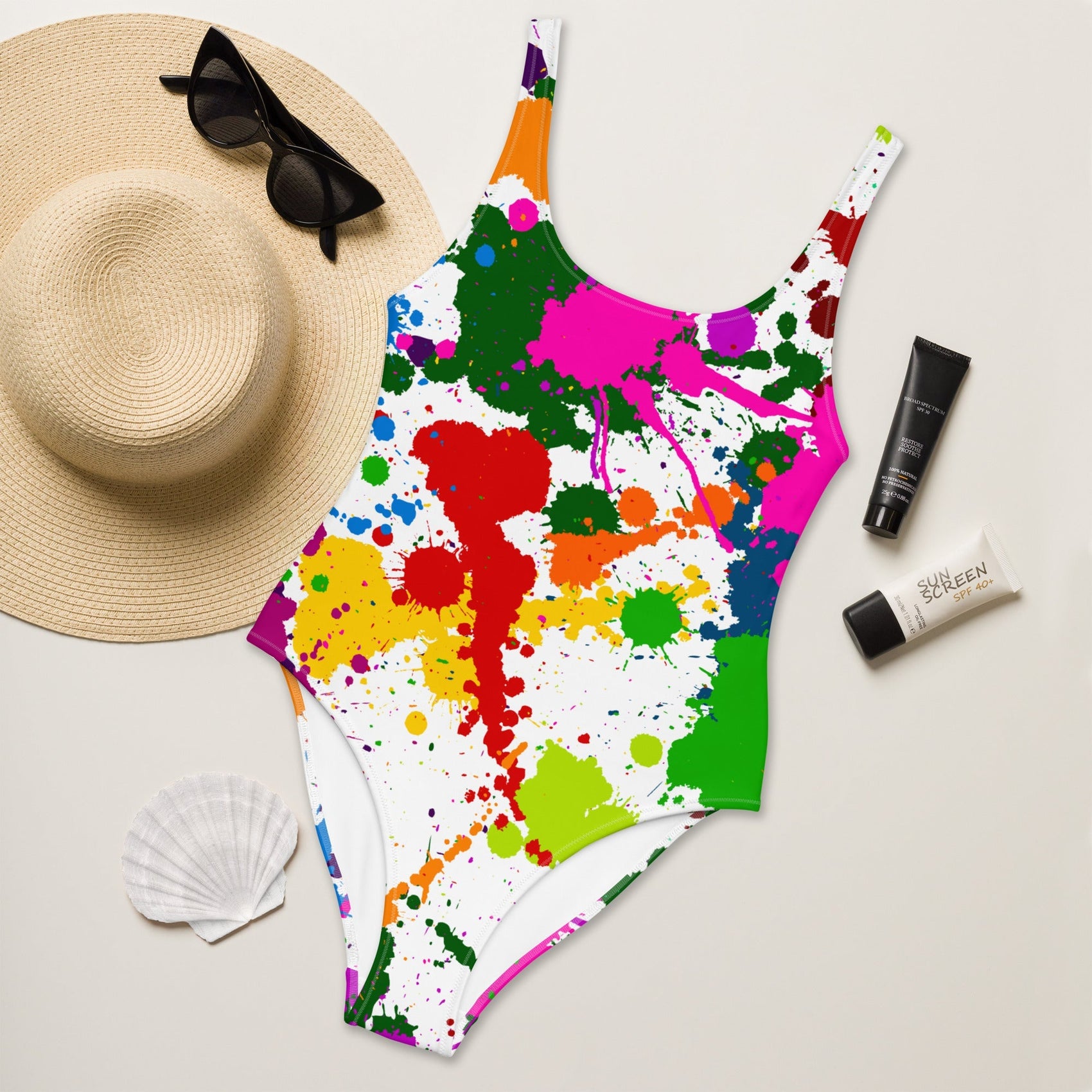 One Piece Colorful Swimsuit Dress