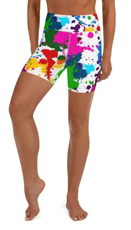 Color Splash Yoga Shorts