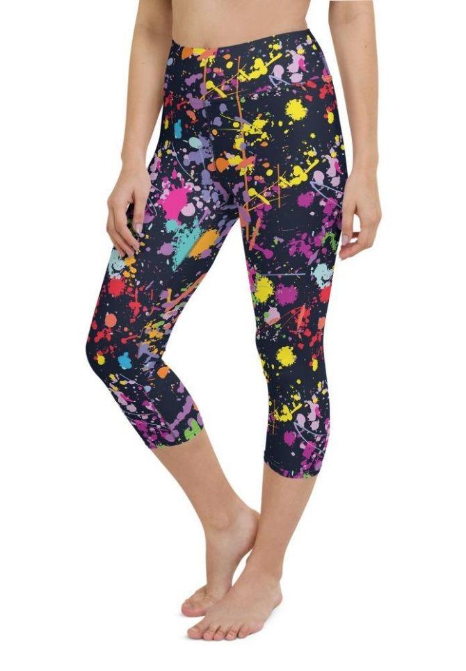 Colorful Abstract Yoga Capris