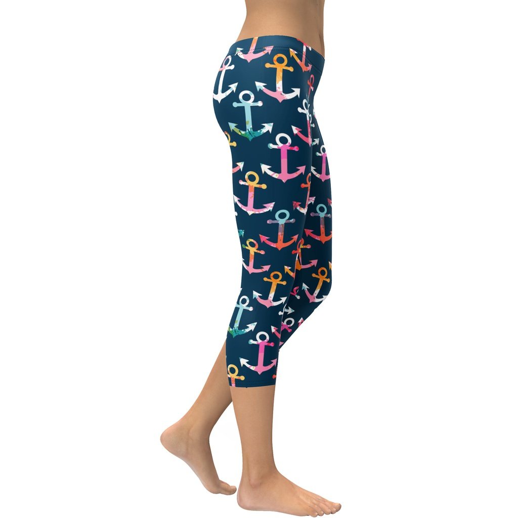Colorful Anchor Capris