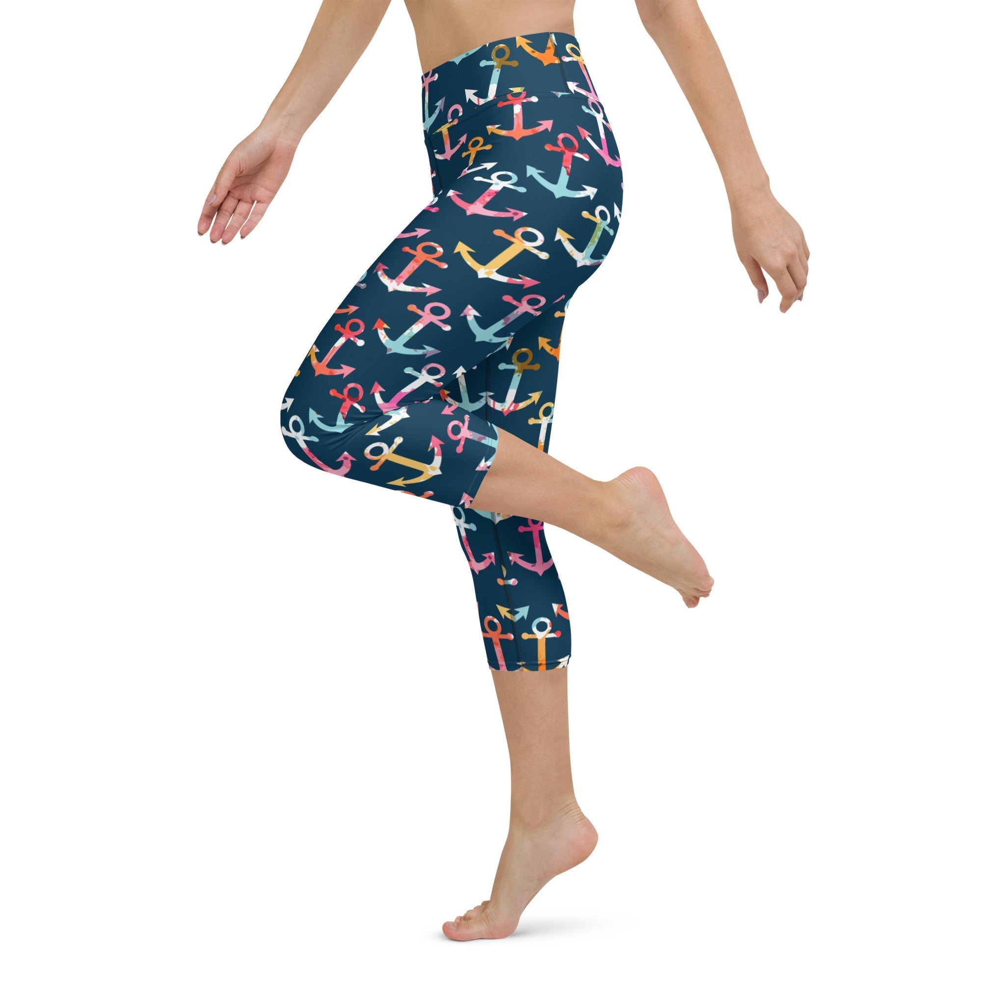 Colorful Anchor Yoga Capris