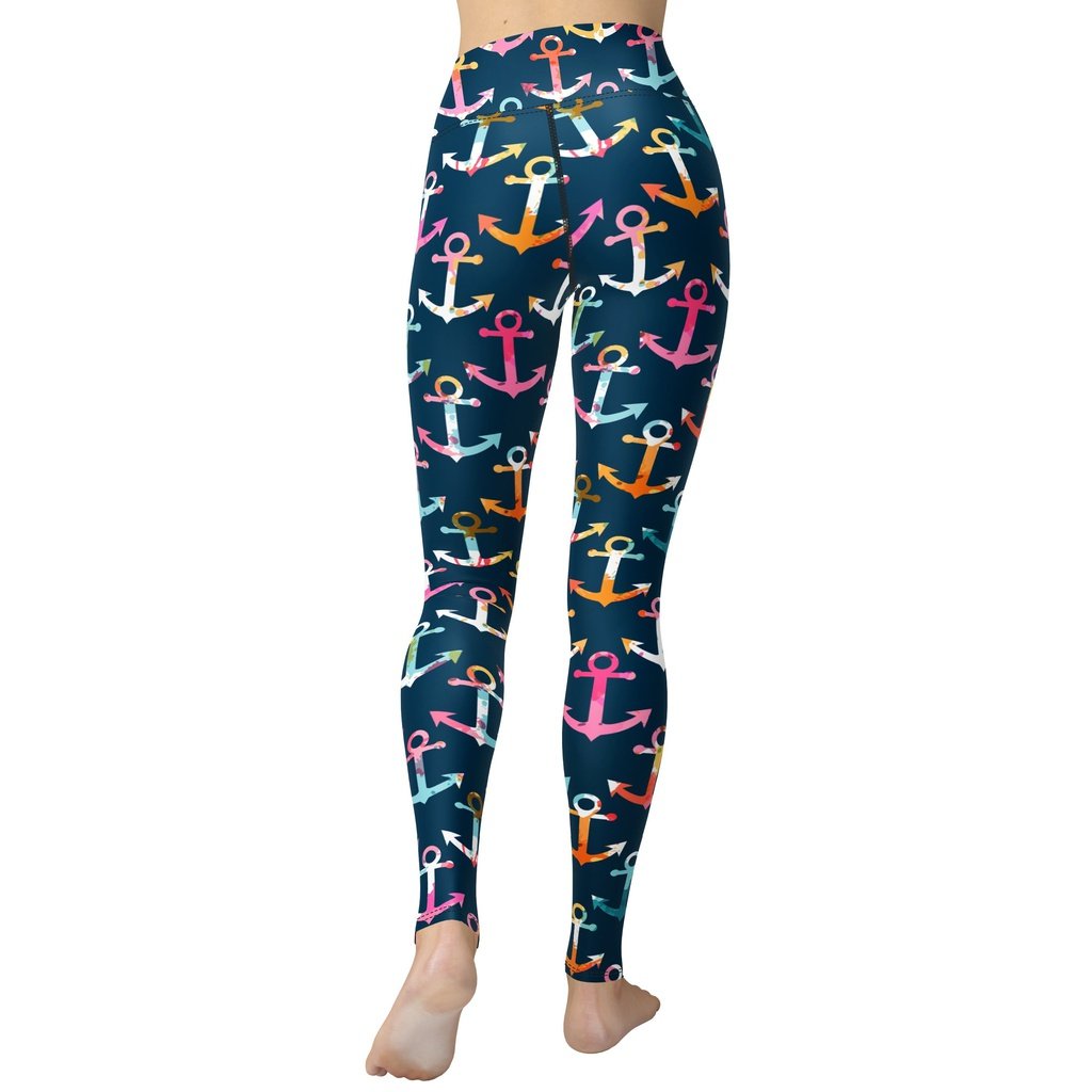 Colorful Anchor Yoga Leggings