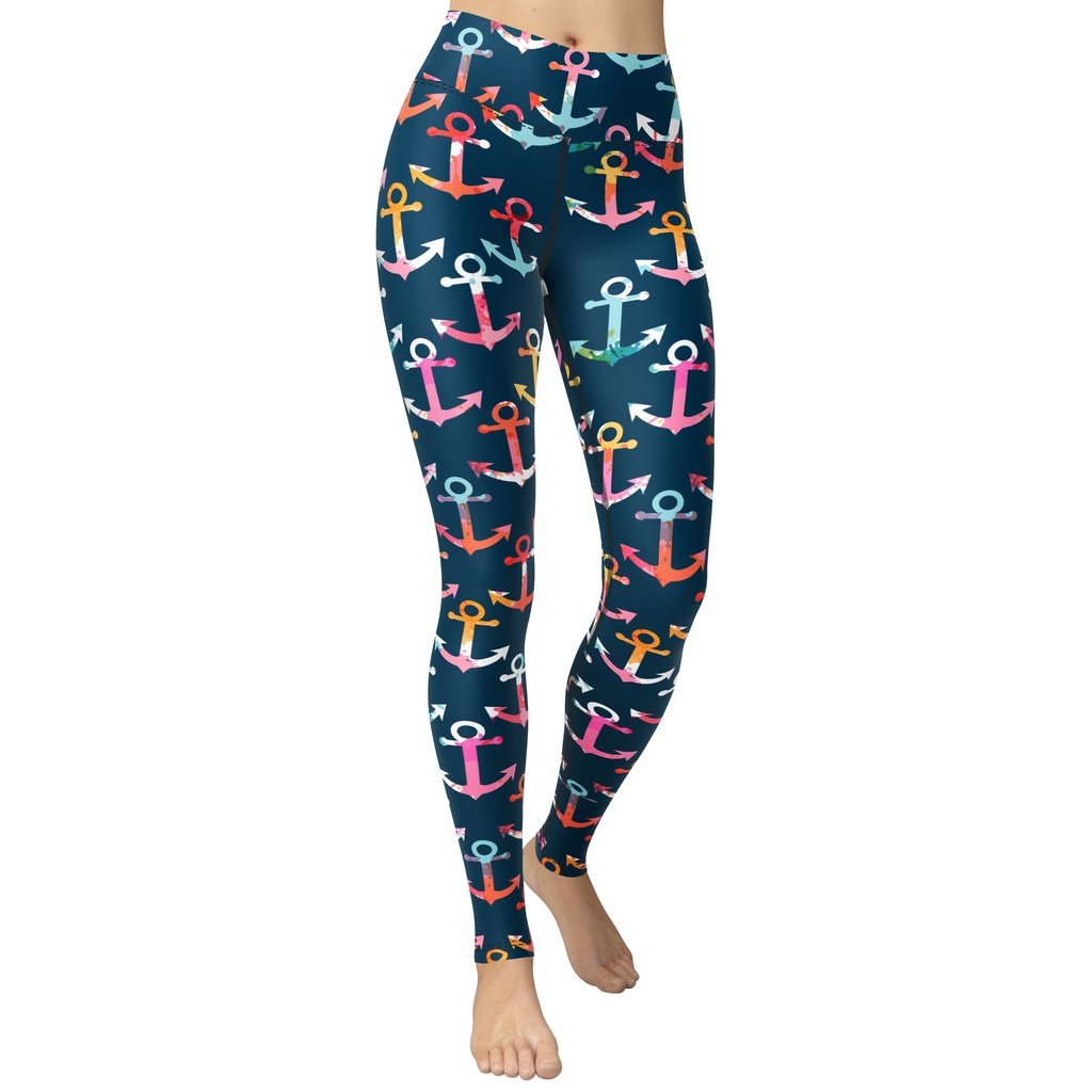 Colorful Anchor Yoga Leggings